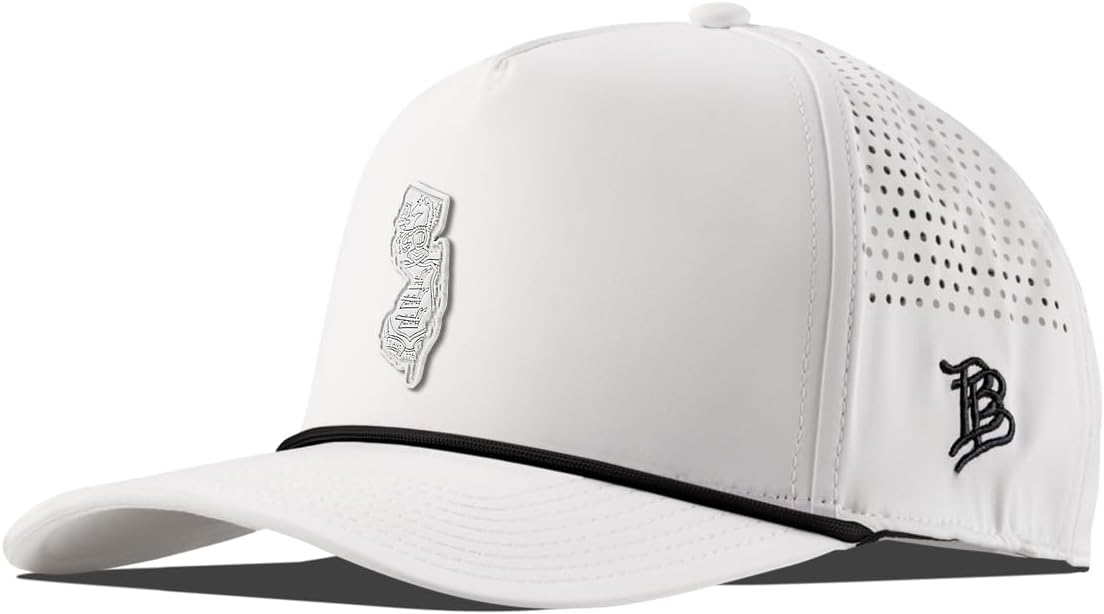 Branded Bills New Jersey Stealth PVC Curved 5 Panel Rope Hat for Men | Baseball Cap