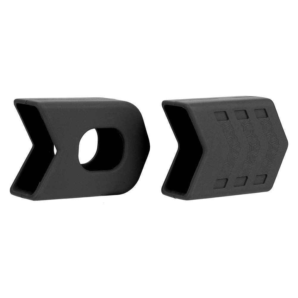 Dilwe Protector de manivela de bicicleta, cubierta de silicona para arranque, protectores para botas de brazo (negro)
