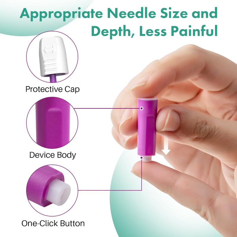 Safety Lancets Single-Use 100 Count Sterile 28 Gauge Needle 1.8 mm Pressure Activated Gentle for Comfortable Testing No Lancing Device Needed