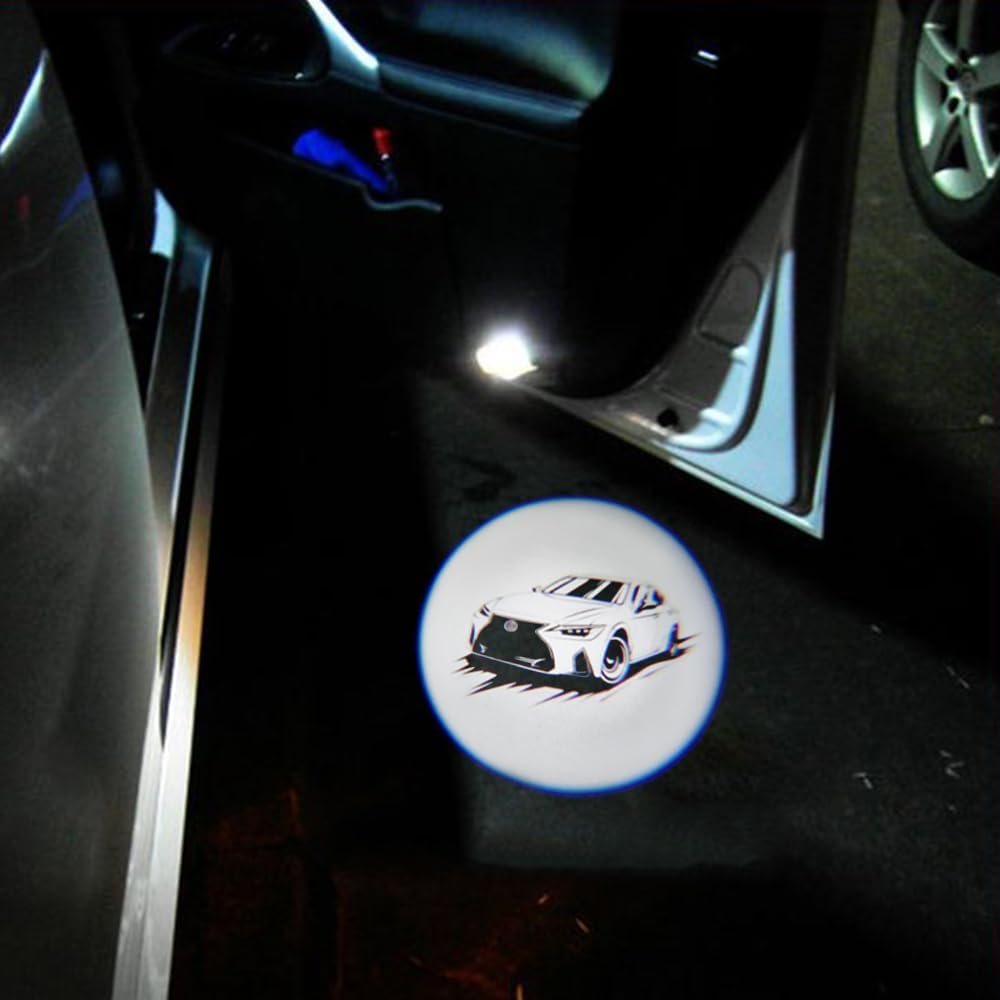 LED Car Door Logo Lights Compatible for is200t/is250 f sport/is300/is350/is350 f sport/is500 2015-present Courtesy Projector Laser Welcome Lamp Puddle Lights Kit Car Accessories (is 500)