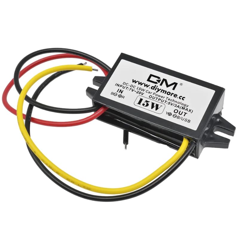 Generic DC 12v to 5v Converter DC to DC 7-20V to 5V 3A 15W Converter Low Heat Auto Protection Waterproof