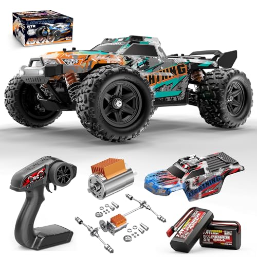 Womaqu Voiture Télécommandée 1:18 4WD 40 km/h Tout Terrain 4x4, Voiture RC avec 2 Batteries 7.4V 1300mAh, ESC Étanche 2.4GHz, Double Carrosserie, Transmission...