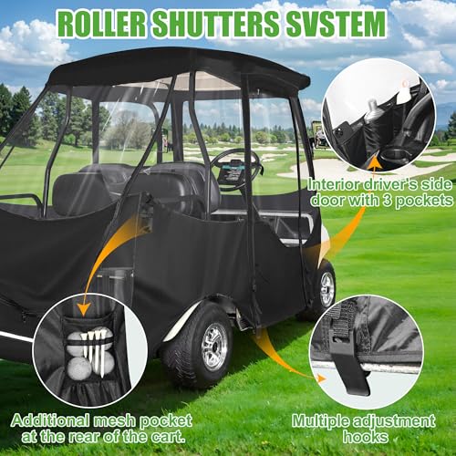 image for 10L0L 4 Passenger Golf Cart Enclosure for Club Car DS, Driving Rain Co