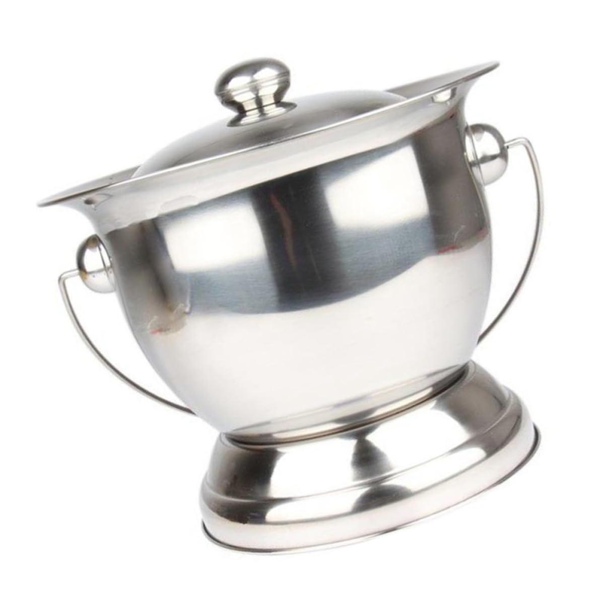 Urinario Portátil Doméstico con Tapa, Acero Inoxidable, Plata