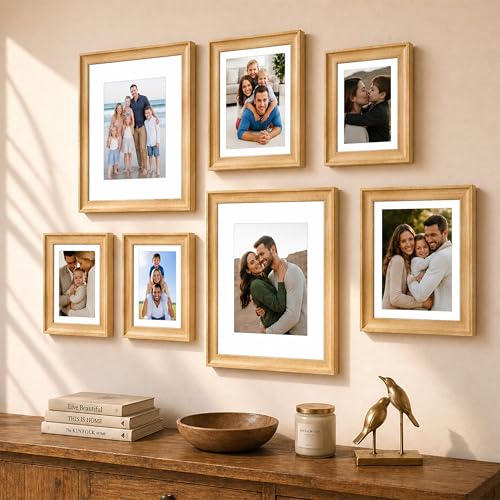 Image of Art Street Wooden Wall Photo Frame Collage Set for Living Room Decor | Multi Picture Frames Gallery Set for Family Photos | Wall Hanging Frame Set for Home, Bedroom, Hallway Decoration