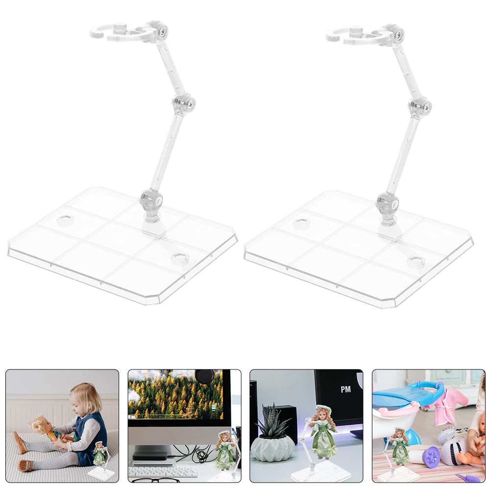 BESTonZON Soportes Para Figuras De Escritorio Ajustables 8 Piezas Base Plástica Transparente Para Muñecas Articuladas Exhibición Estable En Hogar Tienda Y Colecciones