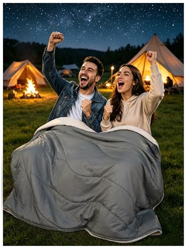 Kintiwe Pro Heated Blanket Battery Operated 12V Portable Electric Heated Shawl Throw Heating Outdoor Camping Blanket (Gray Green 50X70)