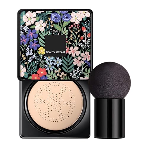 Fundación De La Cabeza De Champiñones - Fórmula De Control De Aceite, Crema BB De Cojín De Aire Con Hidratación | Fundamentos Líquidos, CC Cream Foundation Cobertura Completa Para Maquillaje