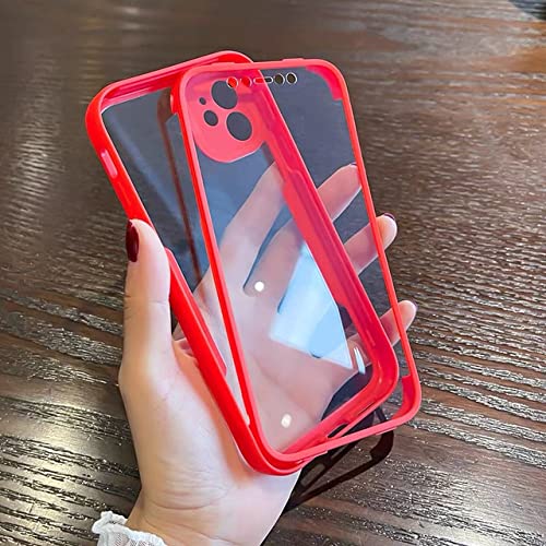 Coque silicone iPhone 14 Pro rouge luxe antichoc transparente
