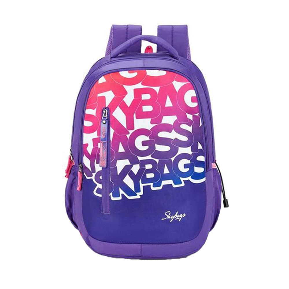 Polyester Printed Pattern Drip 07 4 Compartment School Backpack (Purple, Large)-image-0