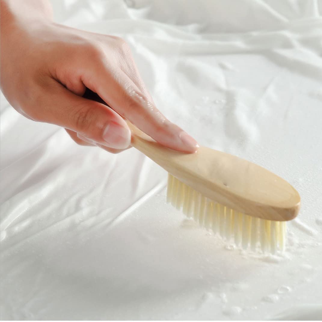 Cepillo de Ropa Soft Bristles Lavandería Cepillo de Limpieza con Mango Largo de Madera para la Limpieza de lavandería de la Oficina en casa