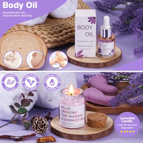 Baby Shower Gifts, New Mum Pamper Kit, Luxury Self Care Spa Kit for Mum-To-Be, Relaxation Care Package Mothers Pregnant Gifts , 100% Natural Organic Vegan - Image 4