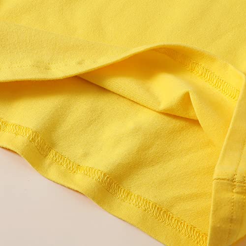 Sanpersonlin Toddler Baby Girl Solid Color T Shirt Kids Blouse Basic Plain Ruffle Top Cotton Casual Clothes (0020F-Long Sleeve Yellow, 1-2 Years) #TOP7