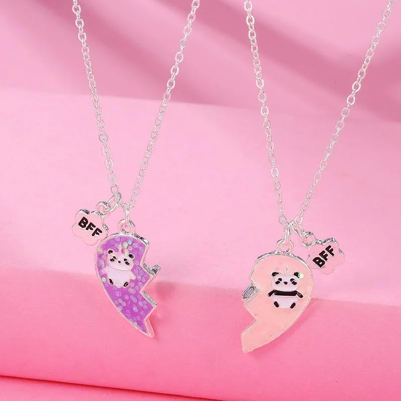 Collier BFF Panda Coeur brisé pour amies et couples - 3