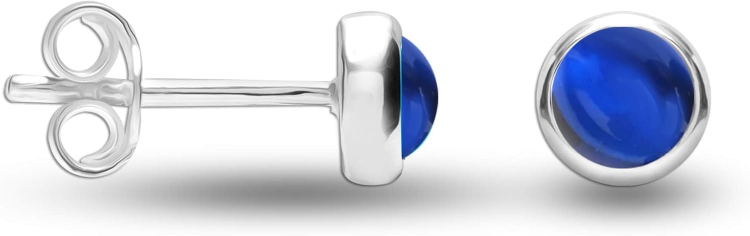 LeCalla 925 Sterling Silver Gemstone Stud Earrings | Heart Stud Earring | Lightweight Halo Heart Stud Earrings for Women