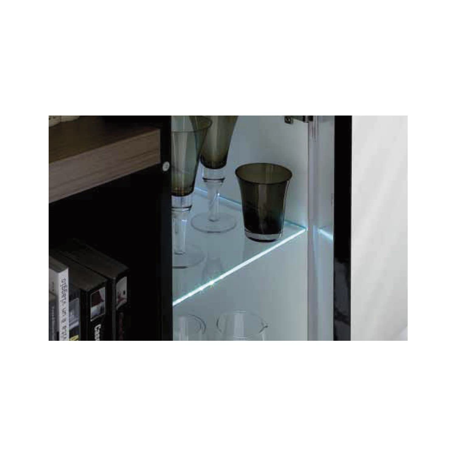 L&S Led Glaskantenbeleuchtung Fly Light DualColor Glasbodenbeleuchtung 1160mm, indirekte beleuchtung ideal für Vitrinen 12V - 14,3W, Kunststoff alufarbig