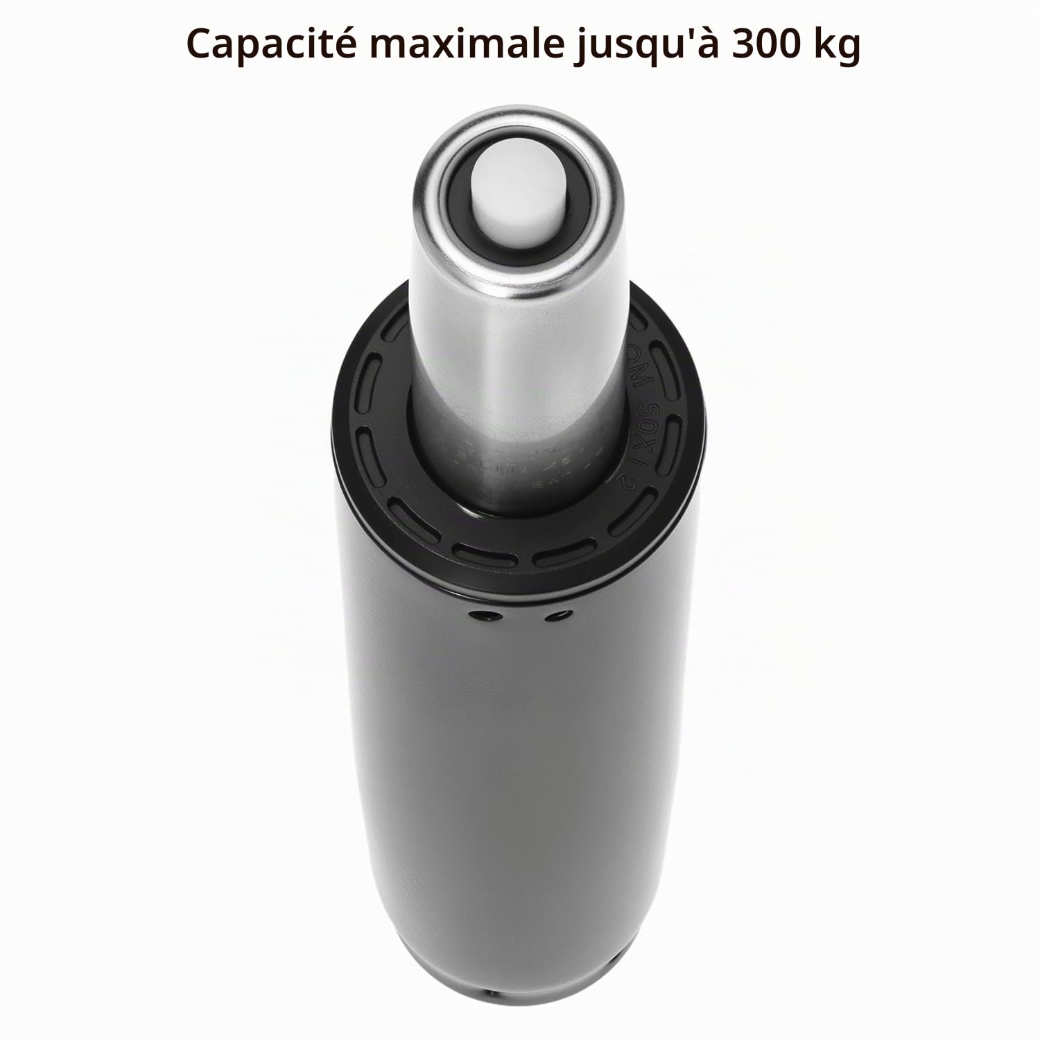 QWORK® Vérin à gaz pour chaise de bureau robuste, compatible avec la plupart des chaises de bureau, longueur totale 265-385 mm, noir, 300 kg