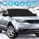 BMSZW Scheibenabdeckung Auto Frontscheibe, Frontscheibenabdeckung Windschutzscheibe Abdeckung,Scheibenabdeckung mit Magnet,Abdeckung Auto Winter Anti-Schnee Wind Frost (215 * 155cm)
