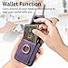 for Samsung Galaxy Z Flip 7 FE/Z Flip 6 with Card Holder,Wallet Phone Case with Built-in Rotate Ring Stand PU Leather Protective Kickstand Case for Women Girls Galaxy Z Flip 6 / Z Flip 7 FE Purple