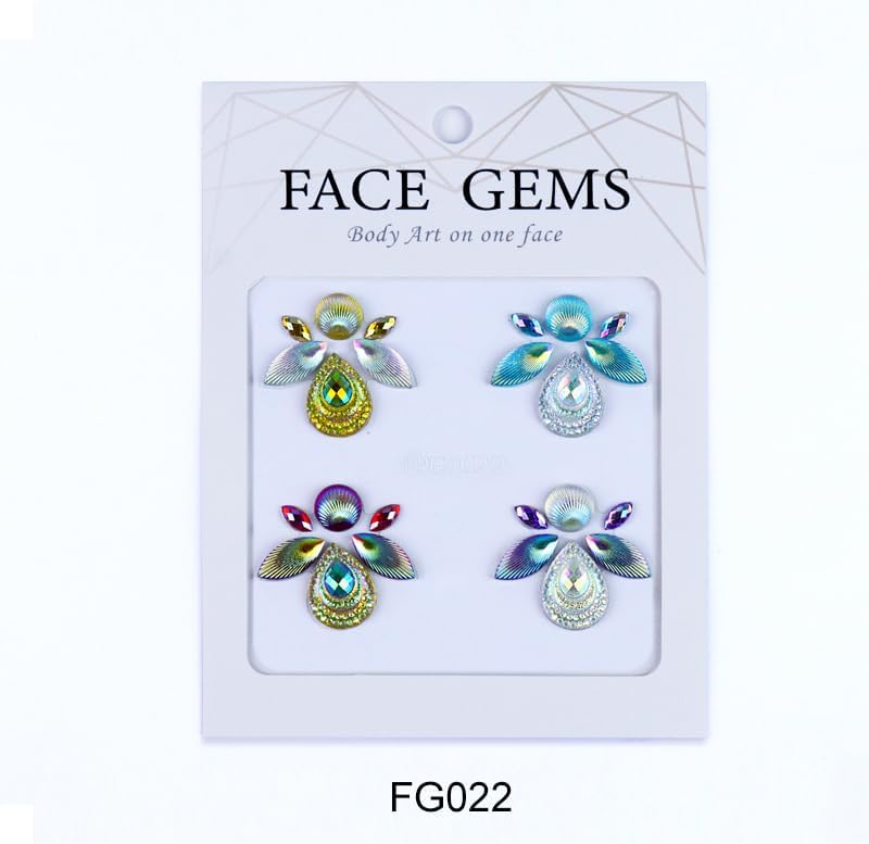 フェイシャルジュエルステッカー、メイクアップアクセサリー、フェイスデコレーション、ステージメイク、パーティーグラム用の再利用可能なラ