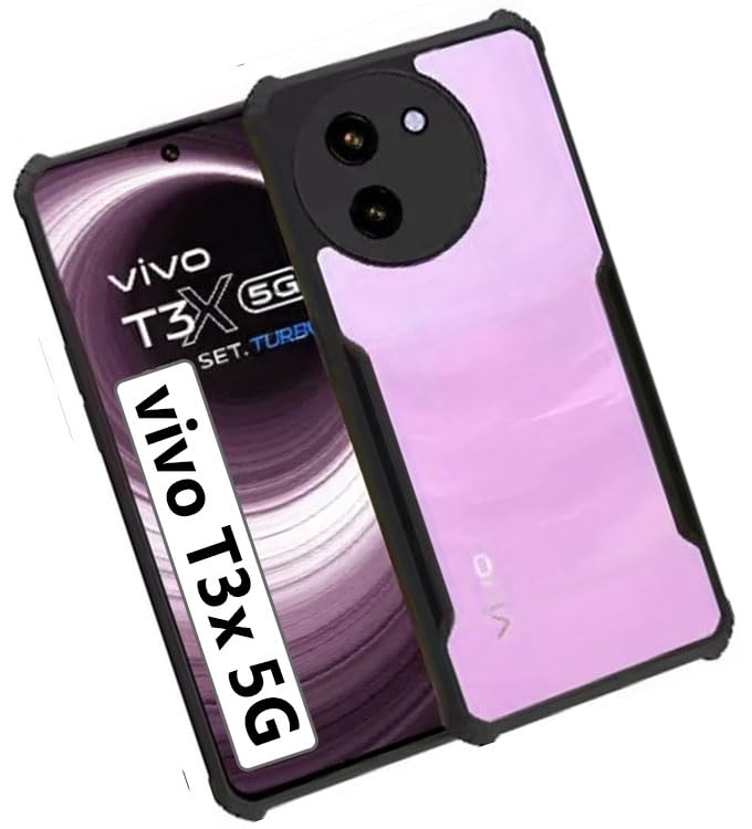 COBERTA Back Cover for vivo T3x 5G Back Cover Case - Black Transparent (B0D39TJ5K4) Amazon Price History, Amazon Price Tracker