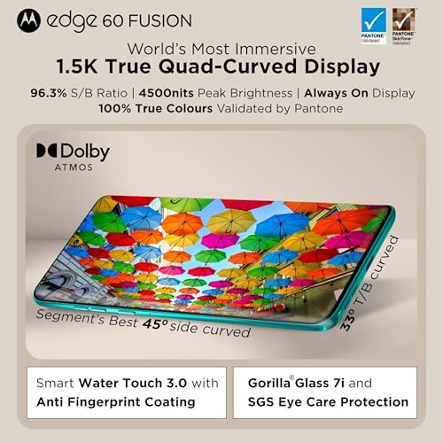 Image of Motorola Edge 60 Fusion 5G Slipstream 8GB RAM 128GB Storage 6.67 inch Display 50MP OIS Camera 5500mAh Battery Dimensity 7400 Processor 68W Turbo Charger Smartphone