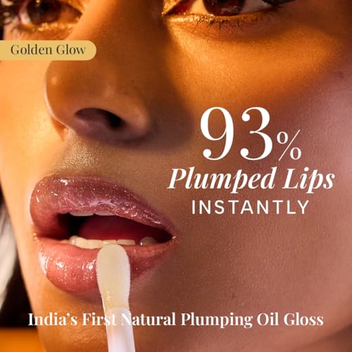 Image of RAS Luxury Oils Hydrating 4-in-1 Super Plump Lip Oil Gloss, Balm, Plumper & Gloss with SPF 20 | Enriched with Natural Oils, Peptides & Hyaluronic Acid - Golden Glow