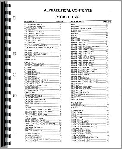 Kubota L305DT Tractor Parts Manual