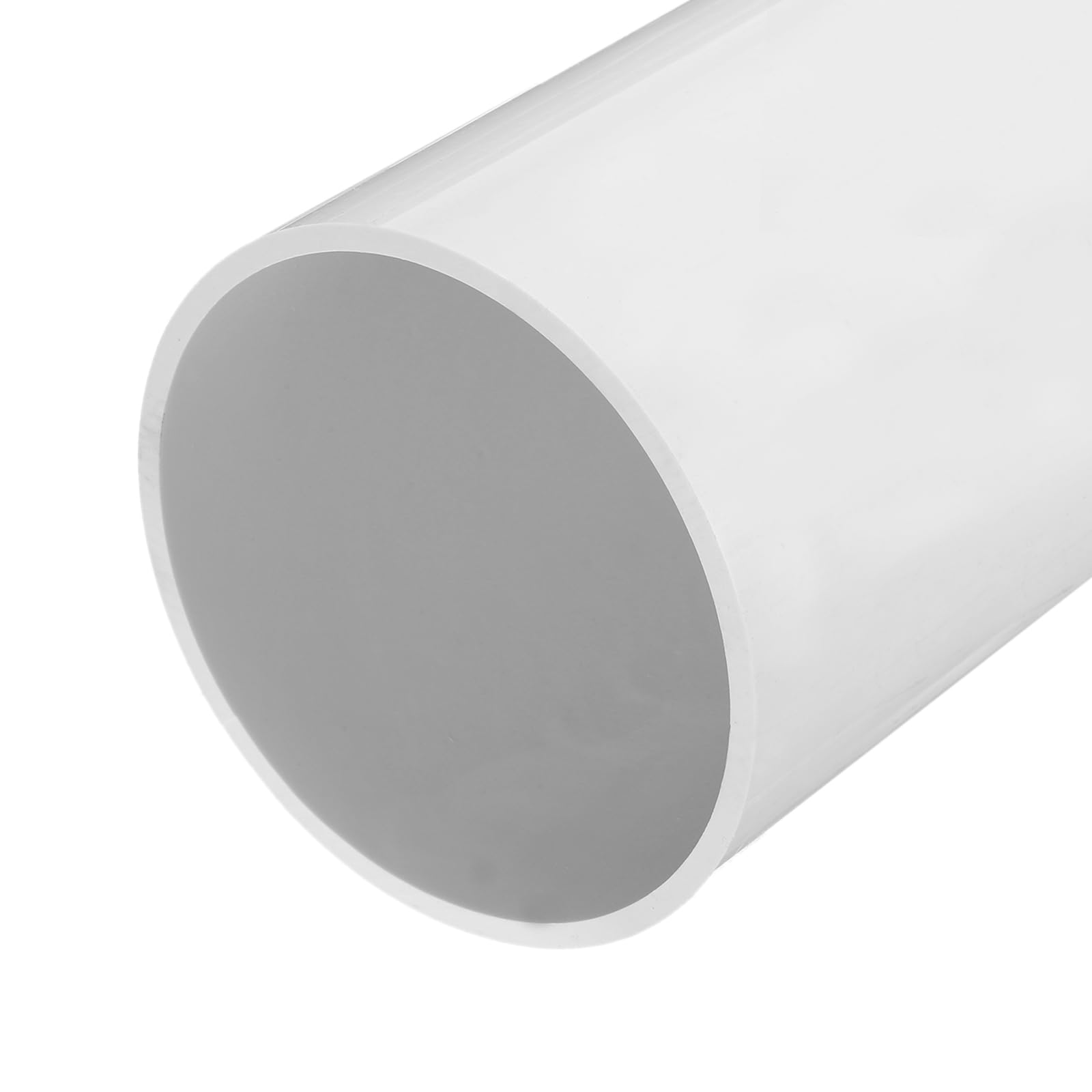 MECCANIXITY 5.5 Inch PVC Rigid Tube Round Pipe Hardware Tubing 129.2mm ID 140mm OD 35cm/14" Length White High Impact for Water Pipe, Cable Sleeve