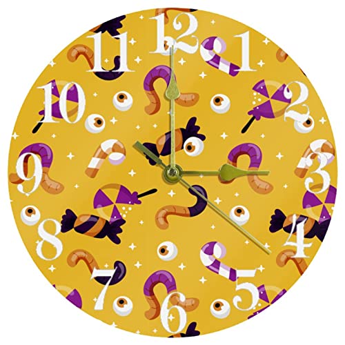 Horloge ronde à piles de 25,4 cm avec cadran coloré Halloween - 2