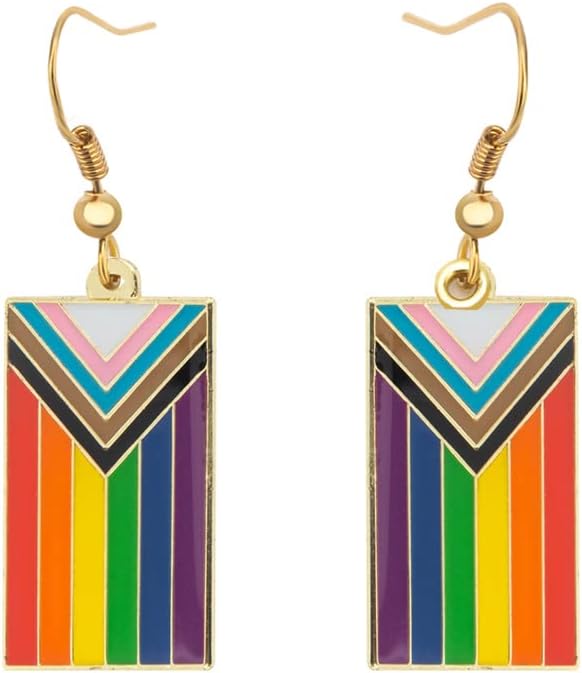 Heart Shape Pride Dangle Earrings Gay and Lesbian LGBT Pride Gifts Jewelry