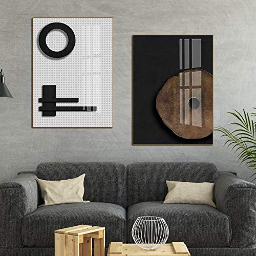 Géométrie moderne art mural abstrait : rompez la monotonie de vos murs blancs - 50x70cm