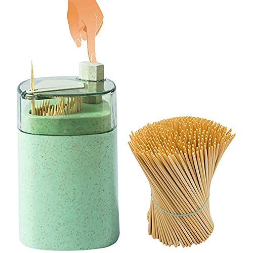 Distributeur De Cure-dents, Couvercle Transparent Visible, Appuyez Légèrement Sur Le Porte-cure-dents, Les Cure-dents Sortent Automatiquement, Boîte De Rangement Pour Cure-dents Avec 250 Cu(Color:UNE) Cover