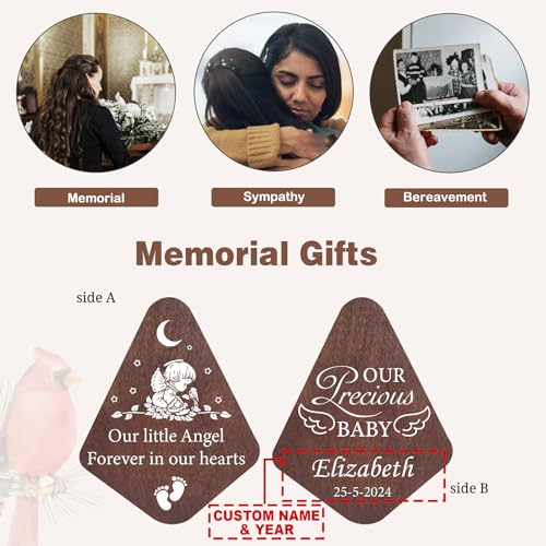 Image of ASTARIN Personalized Name Memorial Wind Chimes, Sympathy Gift for Loss of Lover Mom Dad, Bereavement Deep Tone Wind Chimes for Outside in Memory Gift, Decor Outdoor Garden Patio