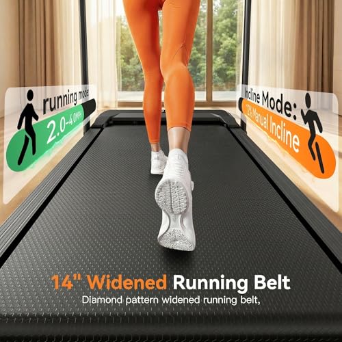 Image of ANCHEER Walking Pad with Incline - Foldable Treadmill with Handle Bar