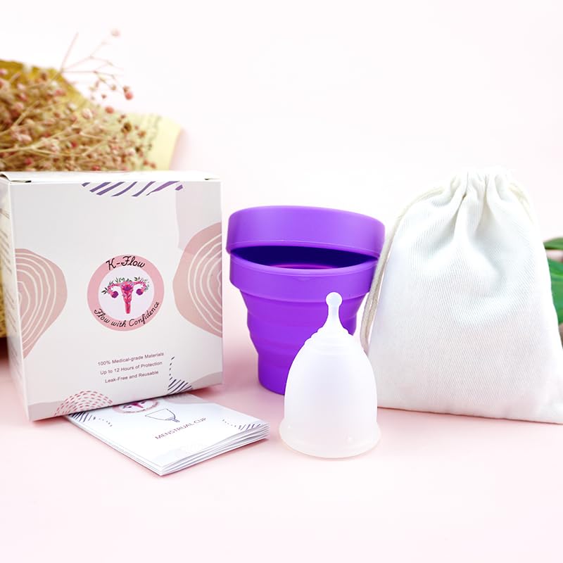 K-FlowMenstrual Cup (White&Purple,Large)