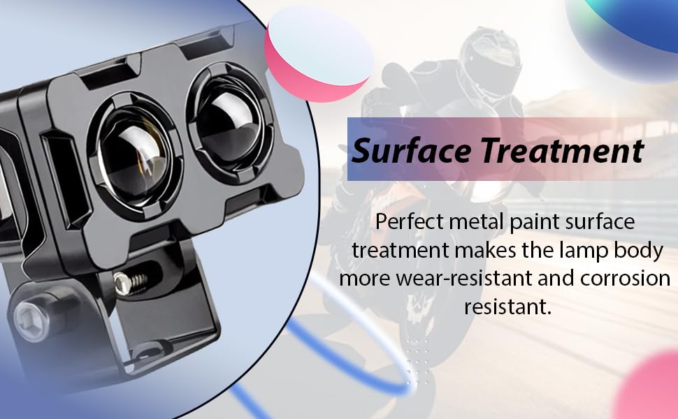 Image of 2 LED Lens Fog Flashing Light for Bike and Motorcycle ? Auxiliary Spot Lights White /Amber Projector Light for All Motorbikes, Cars, Scooty, Electric Vehicles (45W) Pack of 1