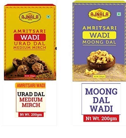 Ajnala Amritsari Urad Dal Medium Mirch Wadi, 200 gm with Moong Dal Wadi, 200 GMS