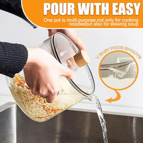 Marmite en verre résistant à la chaleur casserole borosilicate 2,3L pour mijoter le lait - 3