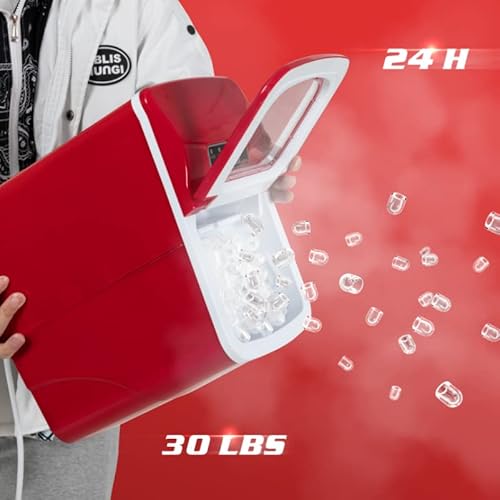Electactic Ice Maker Countertop Portable Machine Self-Cleaning 30Lbs/5Mins/24Hrs 2 Mode Counter With Scoop&Basket For Home/Office/Bar/Rv Use #TOP5