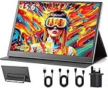 Xyvolve Monitor Portable 15.6 Inch FHD 1080P IPS Anti-Glare USB-C HDMI, sRGB100% 60Hz Display Screen, Dusl Speakers for Laptop PC Mac Phone PS5/4 Xbox