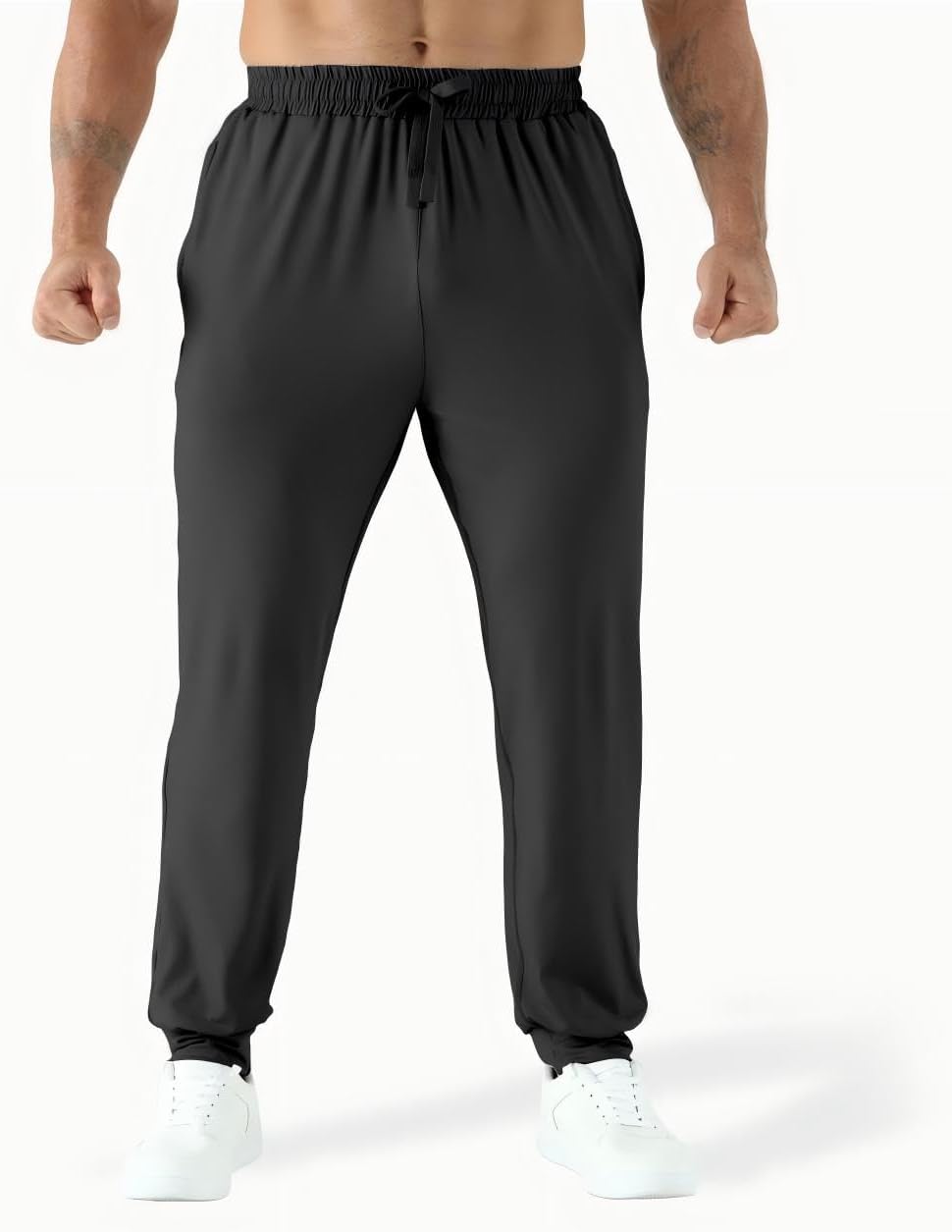 Men's Lightweight Workout Sweatpants with Zipper Pocket, Quick Dry Athletic Jogger Pants for Gym Running