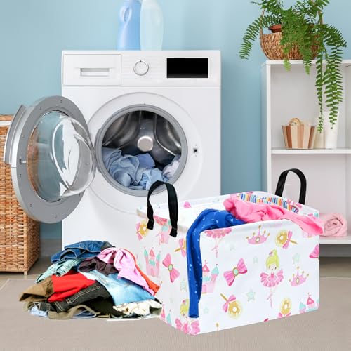 Image of Castle Princess Storage Laundry Basket | Gift Storage Basket, Nursery Hamper, Home Bedroom, Laundry Hamper, Shelf Baskets