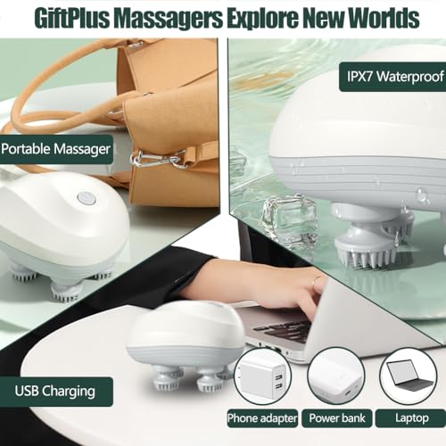 GiftPlus Massageador elétrico de couro cabeludo – Massageador de cabeça multifuncional à prova d'ág
