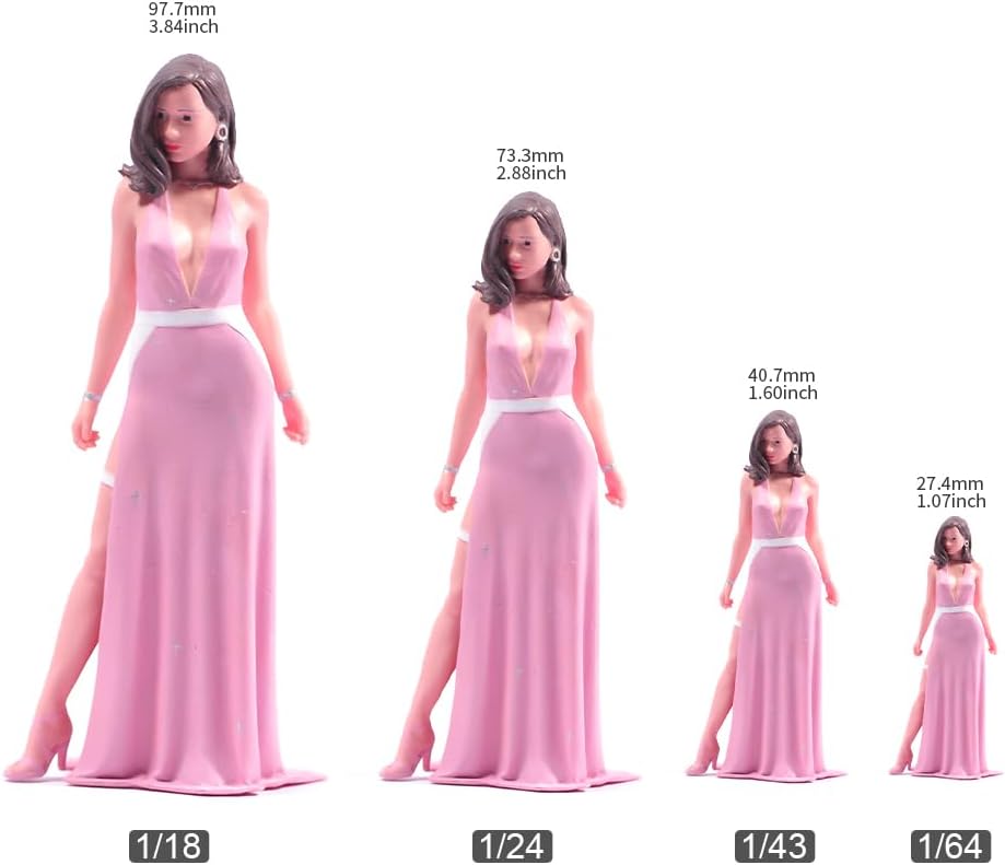 Exquisite Painted Miniatures 1/18 1/24 1/64 1/43 1/87 Scale Movie Character Scene Props Figure Dolls Unpainted Model for Cars Vehicles (A, 1/64 Scale)