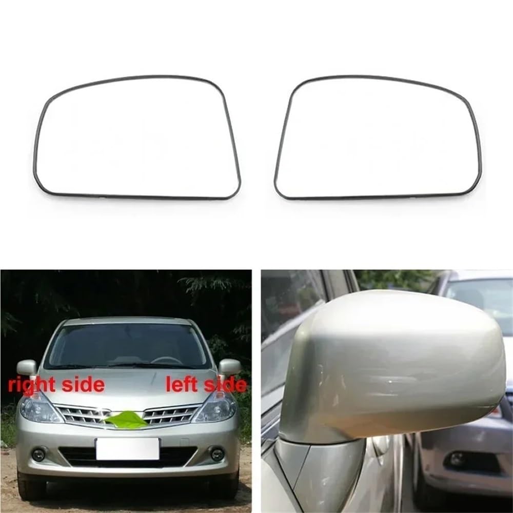 vetro retrovisore Per Nissan Per Tiida 2005-2009 | Veicolo Esterno Retrovisore Specchietto esterno Riflettente Vetro Lente Con Riscaldamento(2PCS left and right)