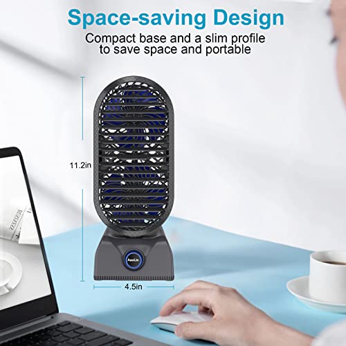 Aaolin Desk Tower Fan, 10000Mah Rechargeable Oscillating Table Fan, Max Last 30Hrs, 11'' Portable Fan, 120° Oscillation For Powerful Circulation, Stepless Speed, Quiet For Home Bedroom Office Outdoor #TOP4