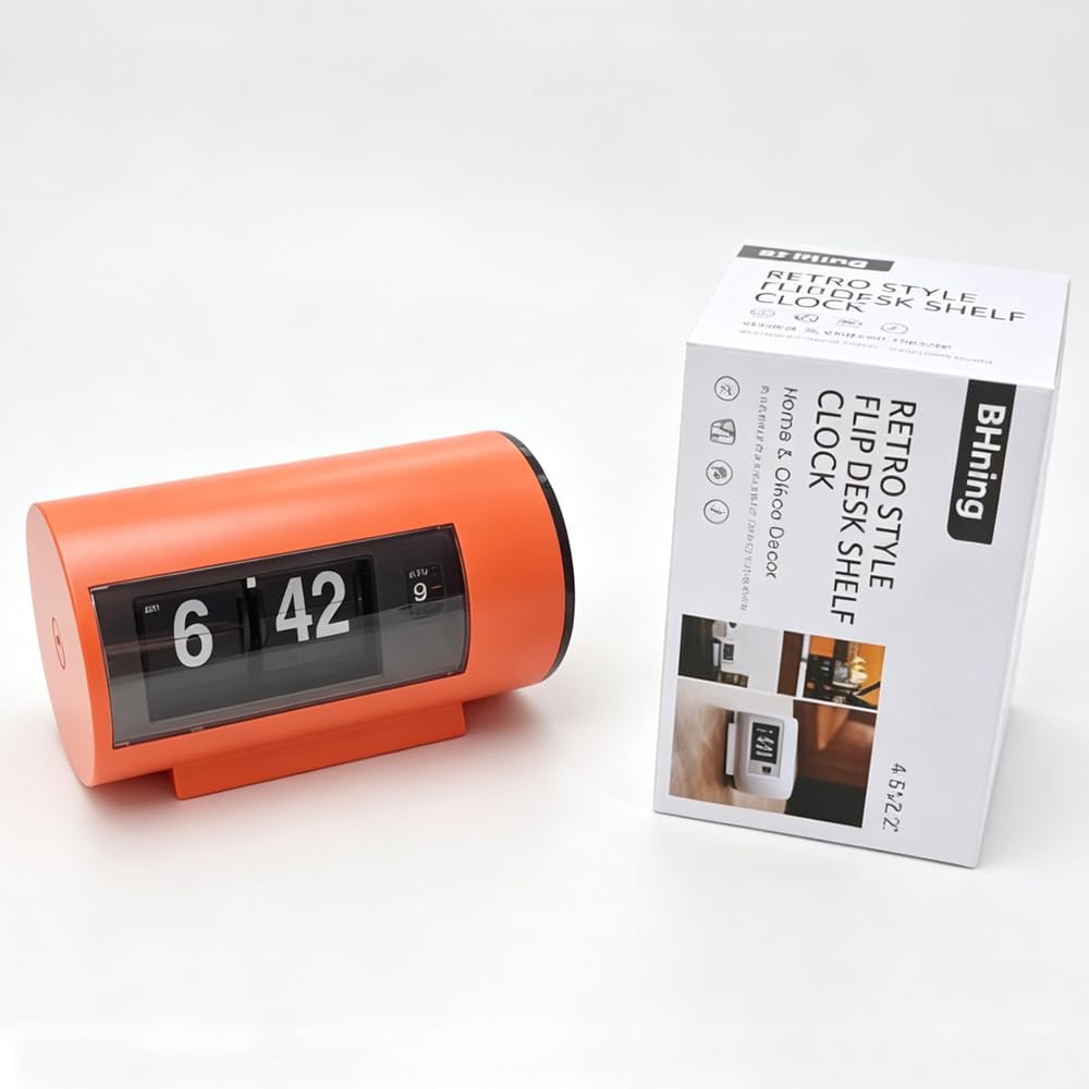 Amazon.com: BHning Retro Table Clock Auto Flip Clock 12 Hours AM