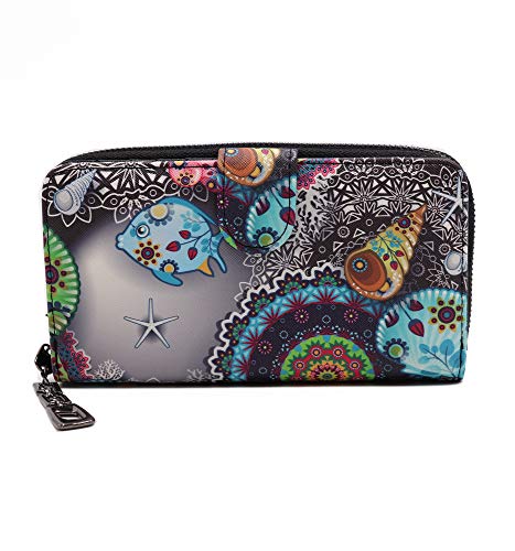 Preisvergleich Produktbild JillyMode hochwertige Geldbörse mit Reißverschluss Groß Kapizität Handyfach viele Muster GB00-10 (GB00-Venedig-1)