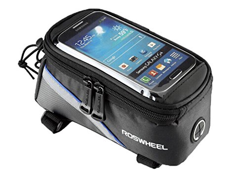 Roswheel Bicycle Frame Pannier and Front Tube Cell Phone Bag, 100gm, Black